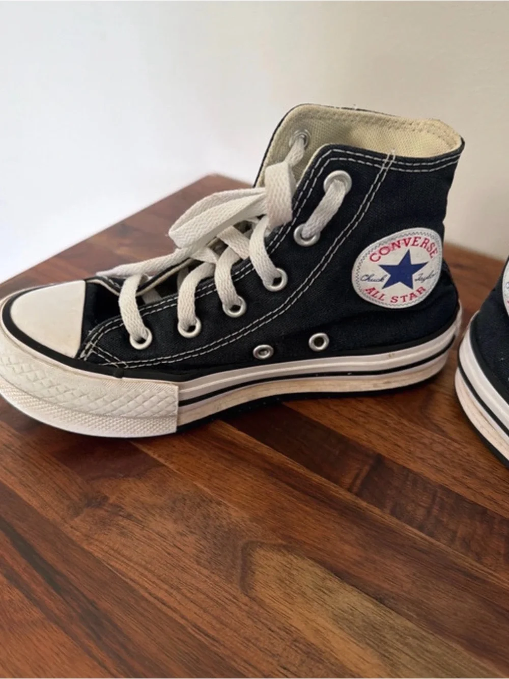 Kids Black High-Top Canvas Platform Sneakers